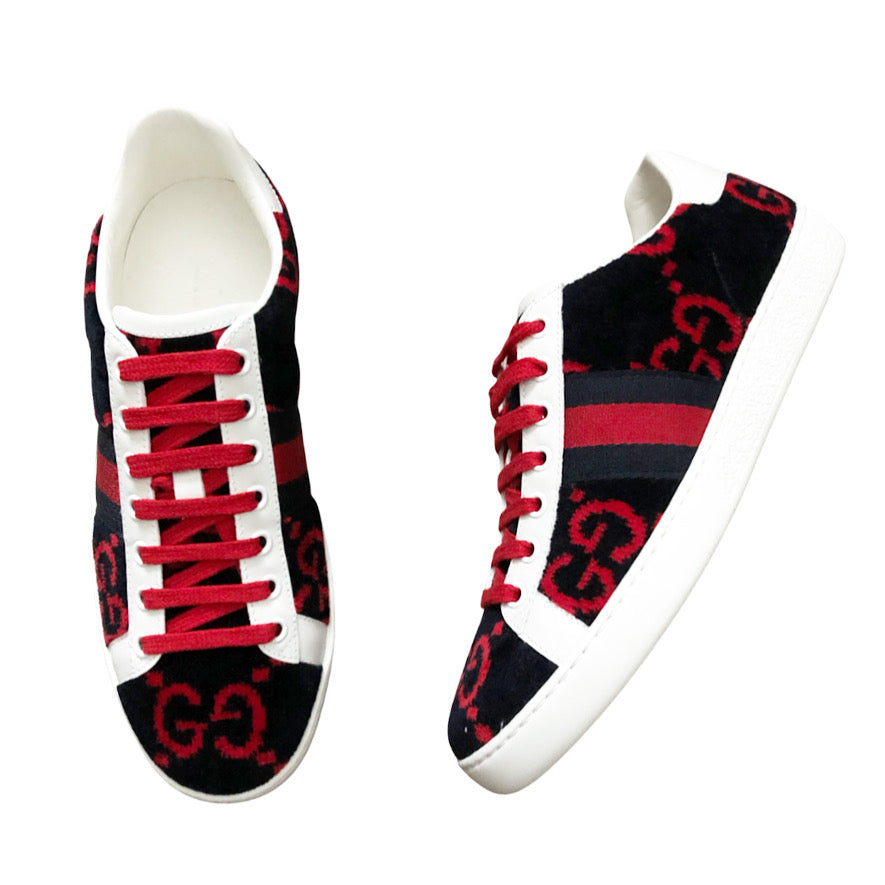 GUCCI ACE GG TERRY CLOTH SNEAKERS CanLuxHub