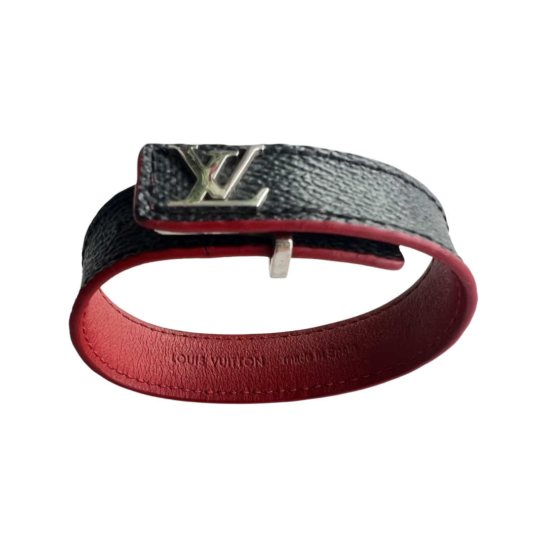 Louis Vuitton Bracelet LV Slim Black Grey Cloth ref.760049 - Joli Closet