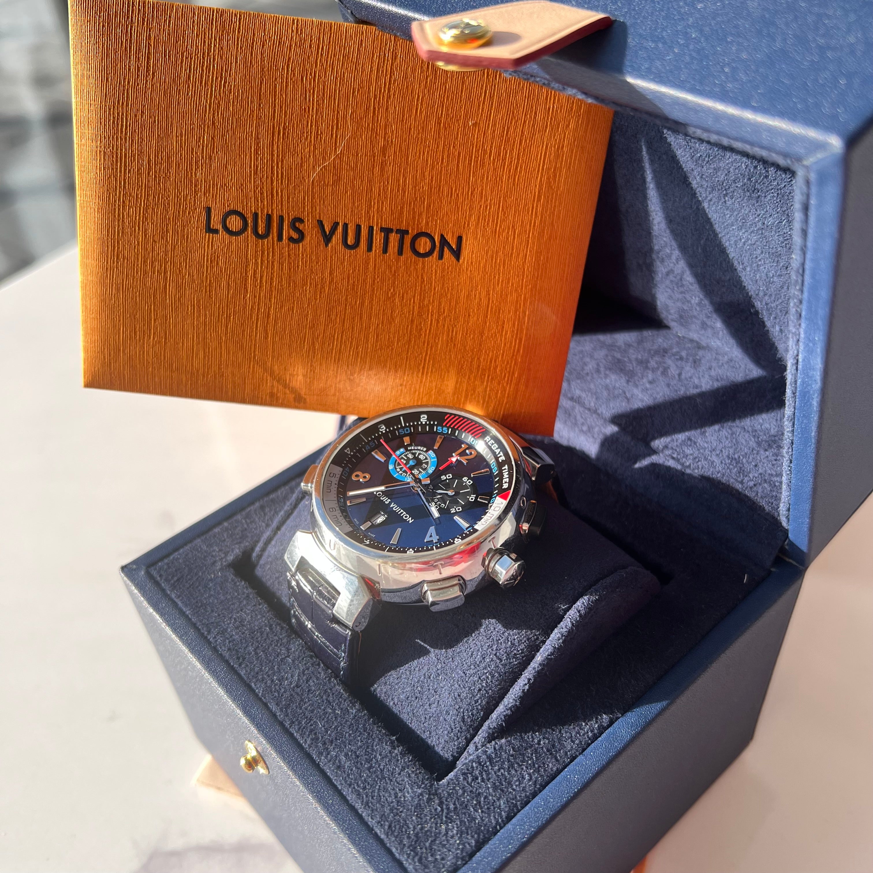 Louis Vuitton Tambour Regatta Navy Q102D 44mm Watch
