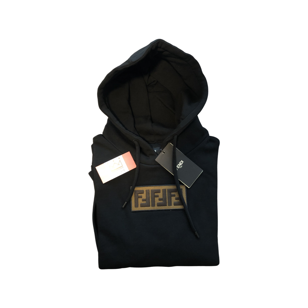 FENDI LOGO PATCH HOODIE