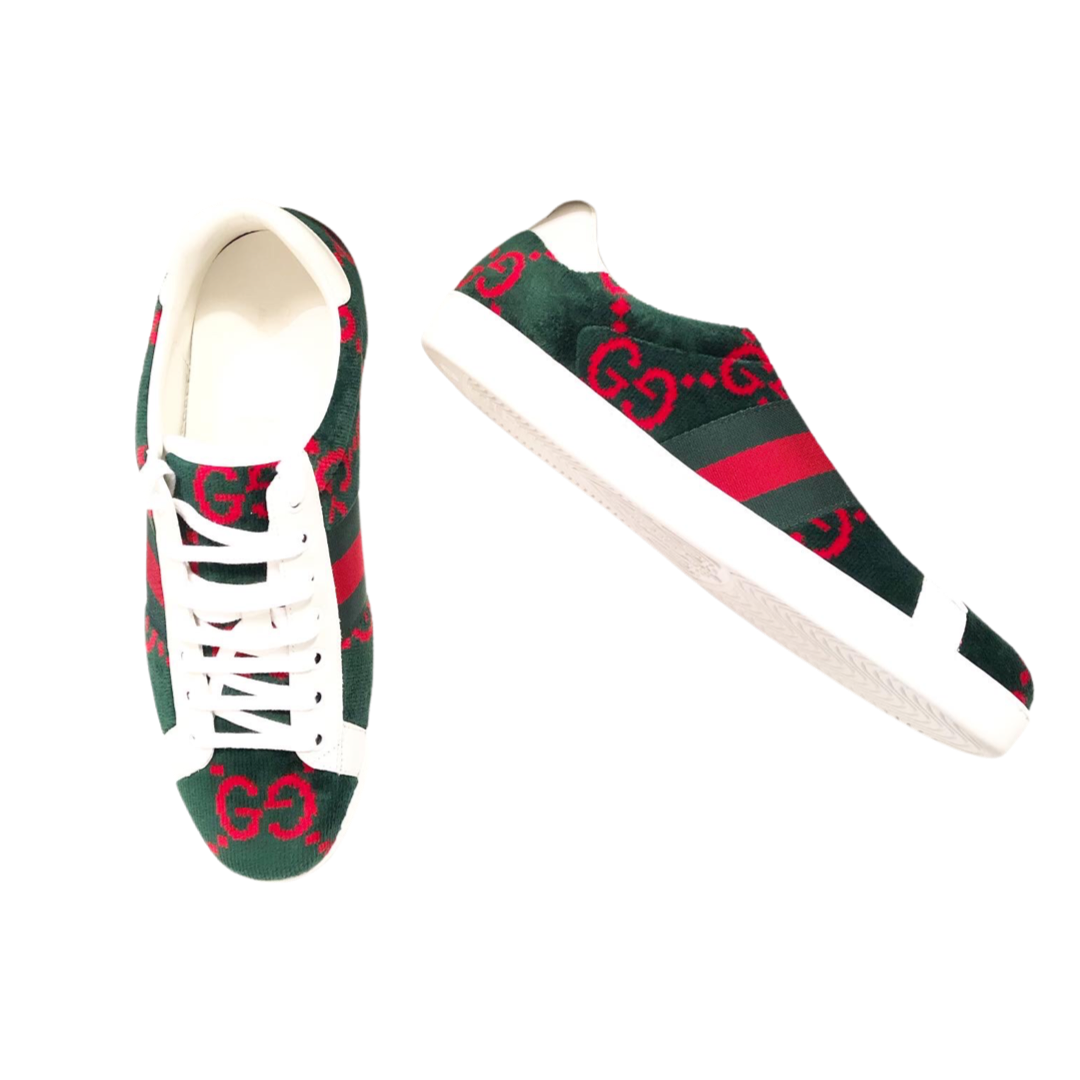 GUCCI ACE GG TERRY CLOTH SNEAKERS CanLuxHub